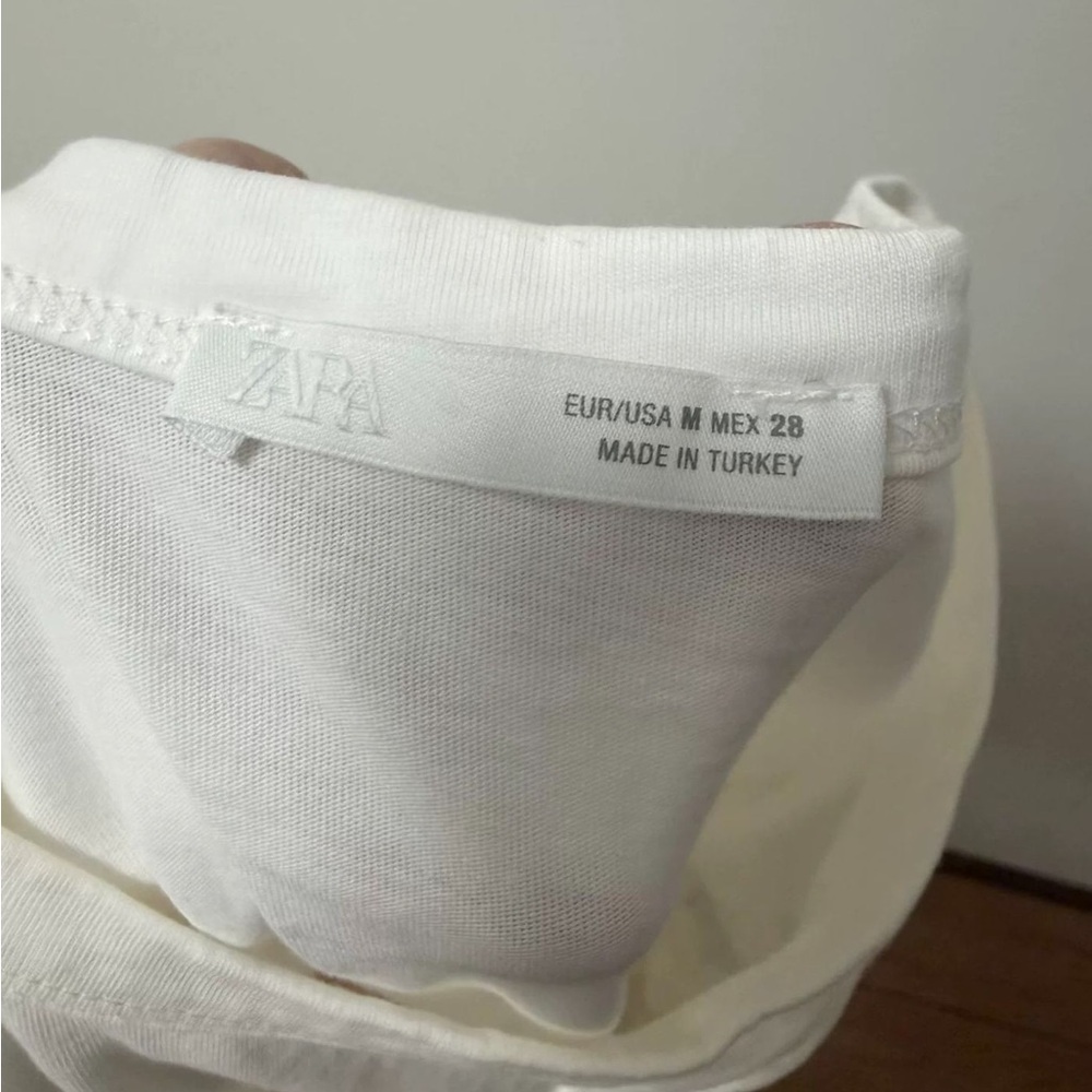 White Ruched Front Short-Sleeve Women's Top - Picture 3 of 3
